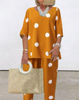 Casual Dot Print Two Piece-Set