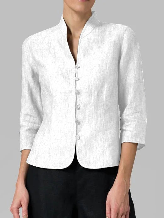 Stylish Stand-Up Collar Blouse for Women