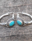 Turquoise Statement Earrings Retro Style