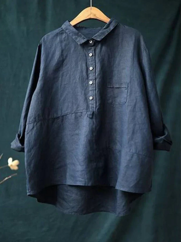 Elegant Button-Up Shirt With Flattering Coverage