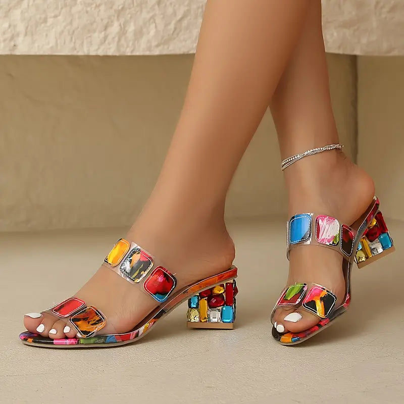 Colorful Sandals with Double Strap