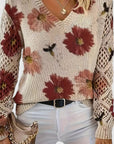 Elegant Floral Lightweight Sweater