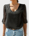Blouse with Deep Neckline – Soft-Touch Statement Piece for Elegant Evenings or Weekend Styling