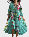 Feminine Floral Midi Dress – Drapey, Season-Ready Favorite for Brunch Dates and Wedding Guest Looks