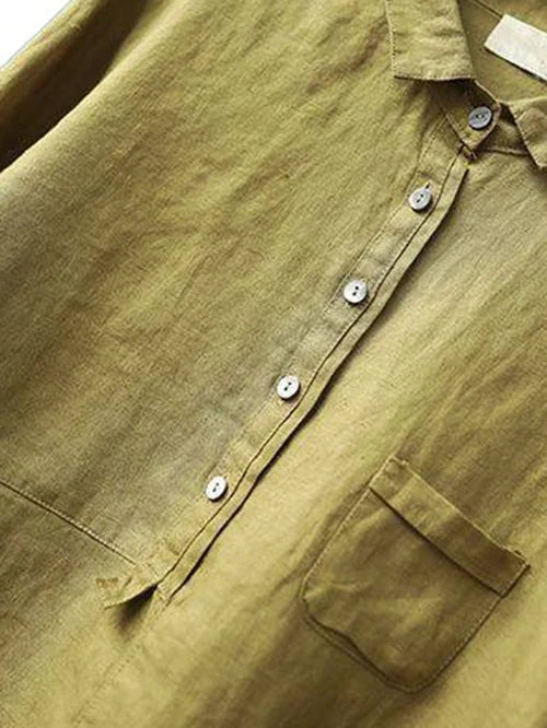 Elegant Button-Up Shirt With Flattering Coverage