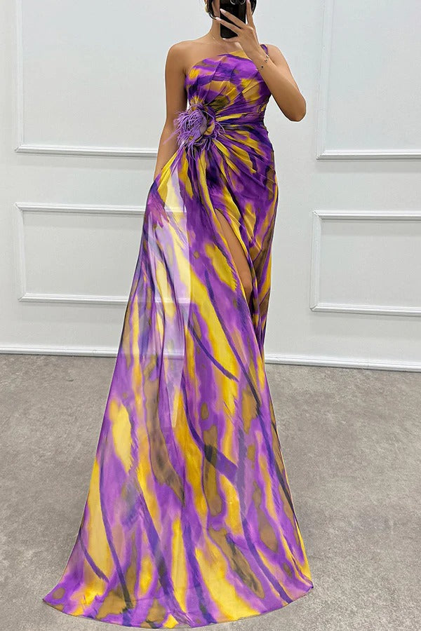 Chic Vibrant Patterned Maxi Dress