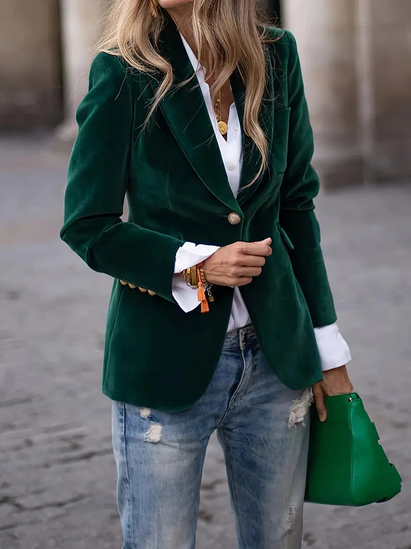 Elegant Velvet Blazer Jacket for Women