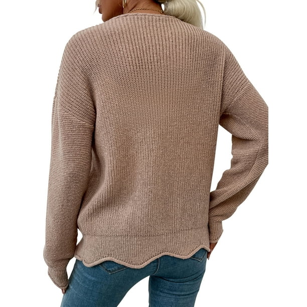 Women Open Front Long Sleeve Pocket Knitted Cardigan