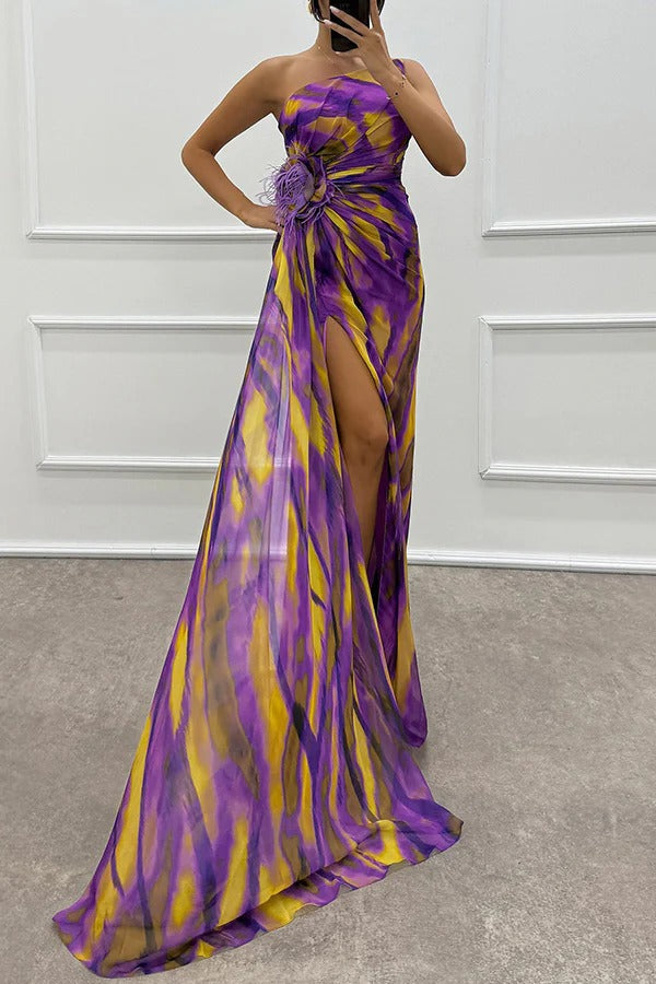 Chic Vibrant Patterned Maxi Dress