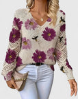 Elegant Floral Lightweight Sweater