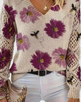 Elegant Floral Lightweight Sweater