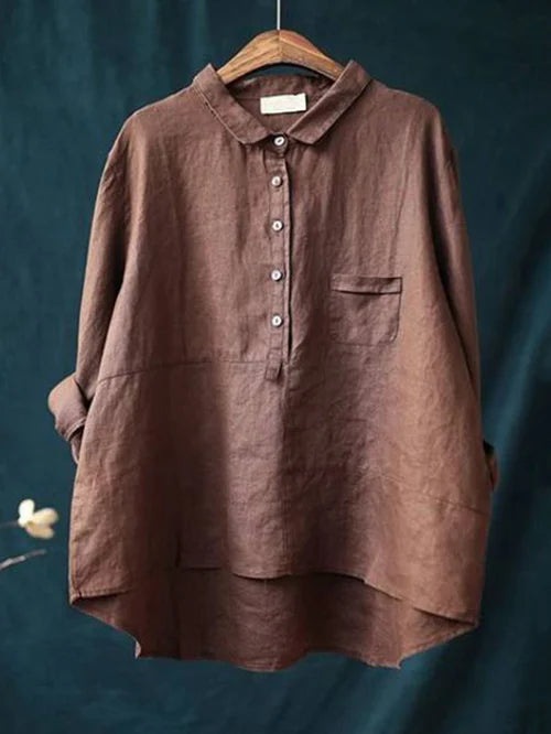 Elegant Button-Up Shirt With Flattering Coverage