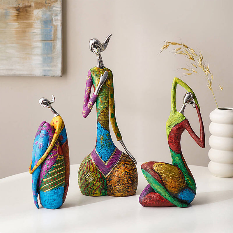 Abstract Colorful Female Statues