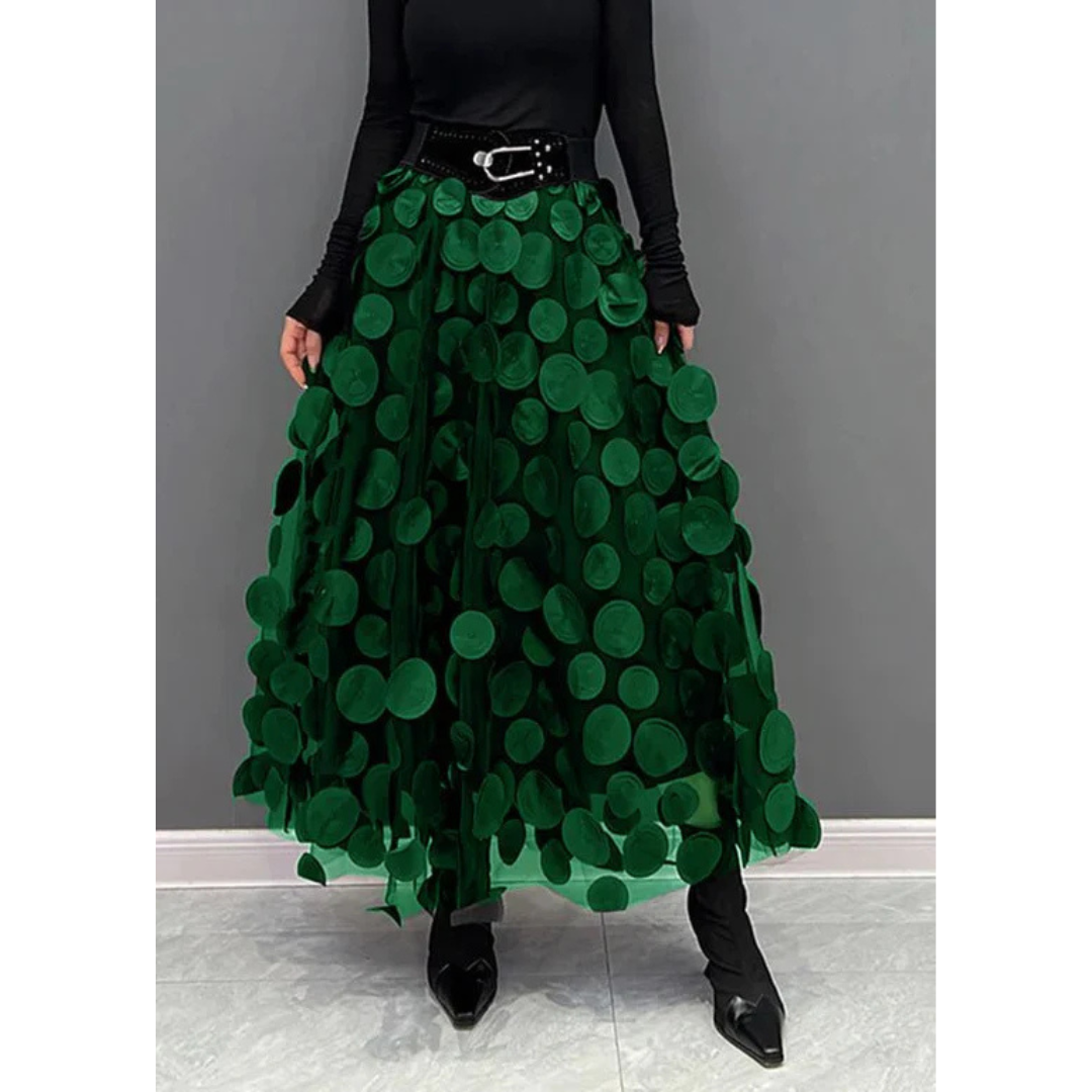Classic Vintage Polka Dot Maxi Skirt