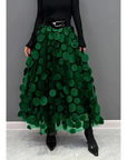 Classic Vintage Polka Dot Maxi Skirt