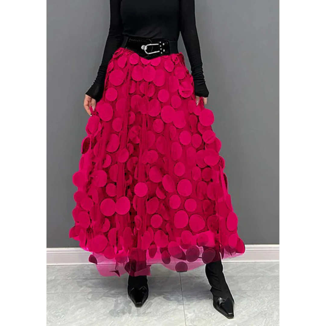 Classic Vintage Polka Dot Maxi Skirt