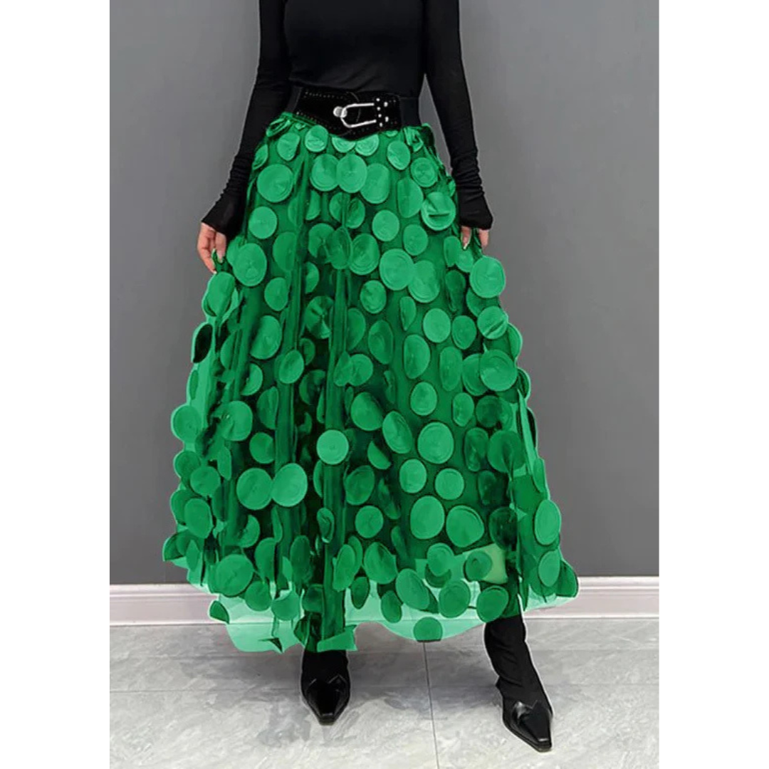 Classic Vintage Polka Dot Maxi Skirt