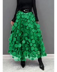 Classic Vintage Polka Dot Maxi Skirt