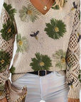 Elegant Floral Lightweight Sweater