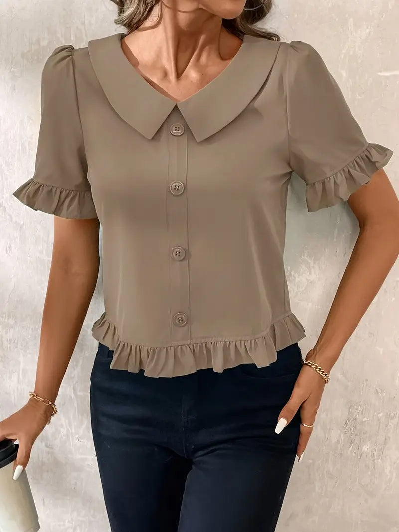 Elegant Short Sleeve Blouse