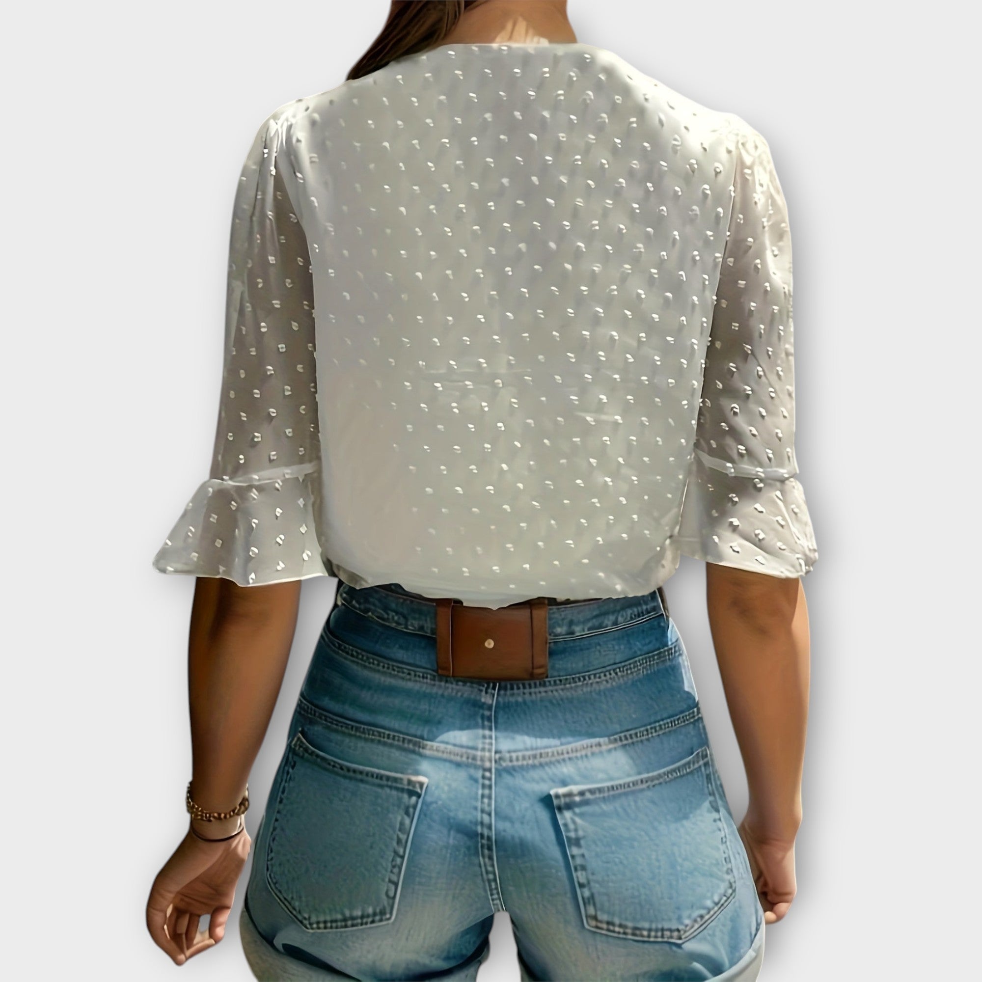 Blouse with Deep Neckline – Soft-Touch Statement Piece for Elegant Evenings or Weekend Styling