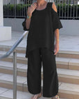 Pullover Short Sleeve Two Piece-Set