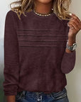 Casual Round Neck Long Sleeve Top