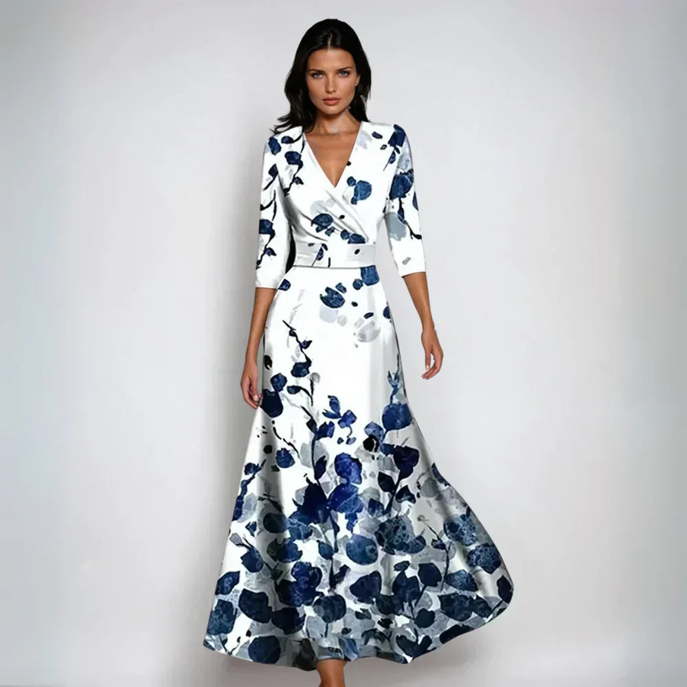 Stylish Party Dress with Bold Floral Print