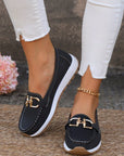 Elegant Flat Loafers with Buckle Design