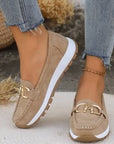 Elegant Flat Loafers with Buckle Design