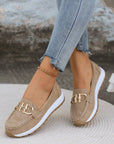Elegant Flat Loafers with Buckle Design