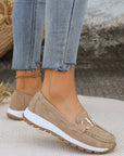 Elegant Flat Loafers with Buckle Design