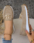 Elegant Flat Loafers with Buckle Design