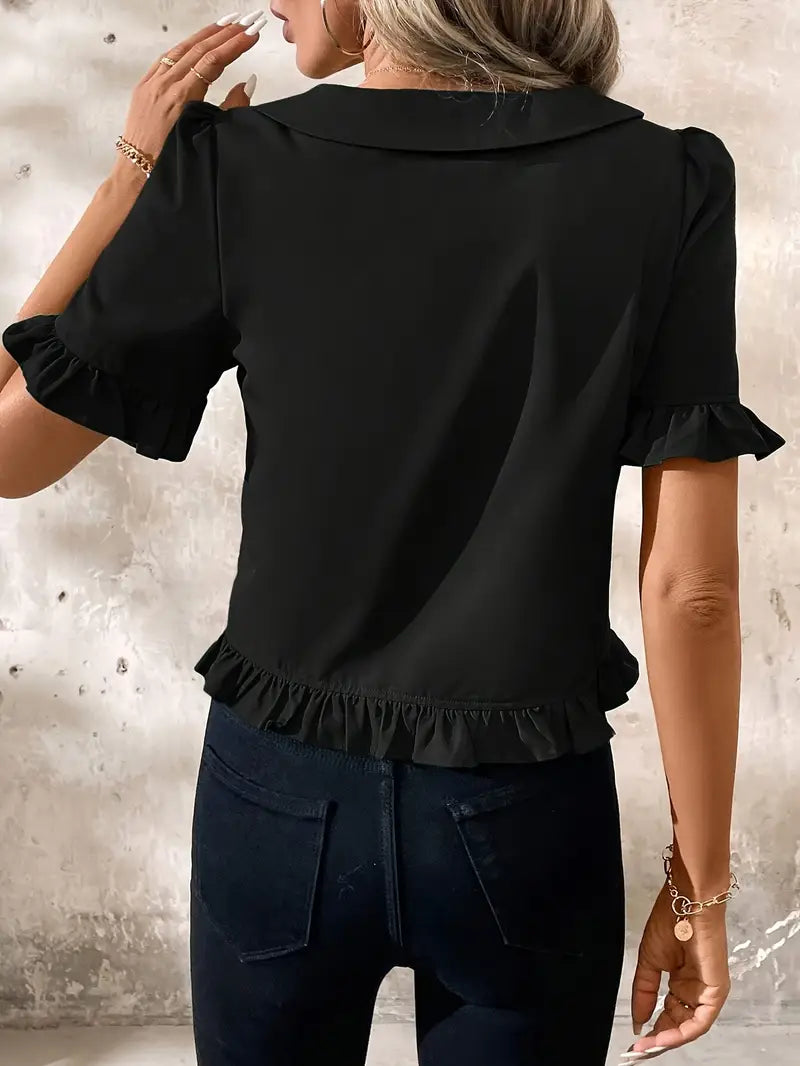 Elegant Short Sleeve Blouse