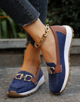 Elegant Flat Loafers with Buckle Design