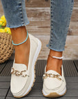Elegant Flat Loafers with Buckle Design