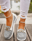 Elegant Flat Loafers with Buckle Design