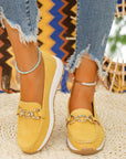 Elegant Flat Loafers with Buckle Design