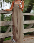 Casual Wide Leg Overalls With Pockets