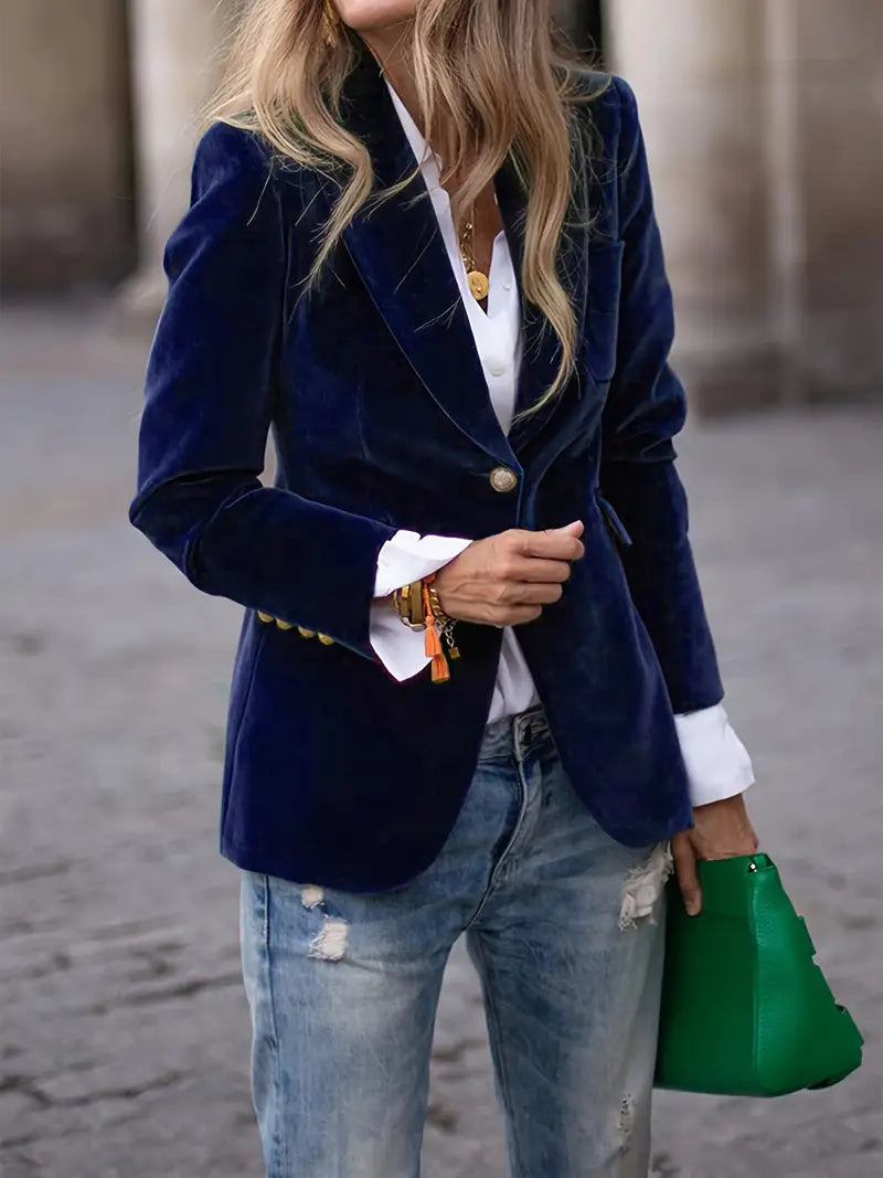 Elegant Velvet Blazer Jacket for Women