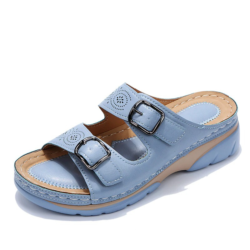 Comfort Fit Leather Sandals with Orthopedic Cushioning