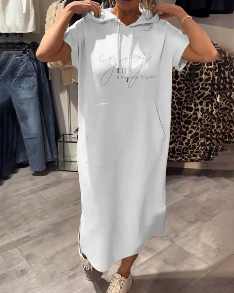 Relaxed Fit Pullover Hoodie Dress