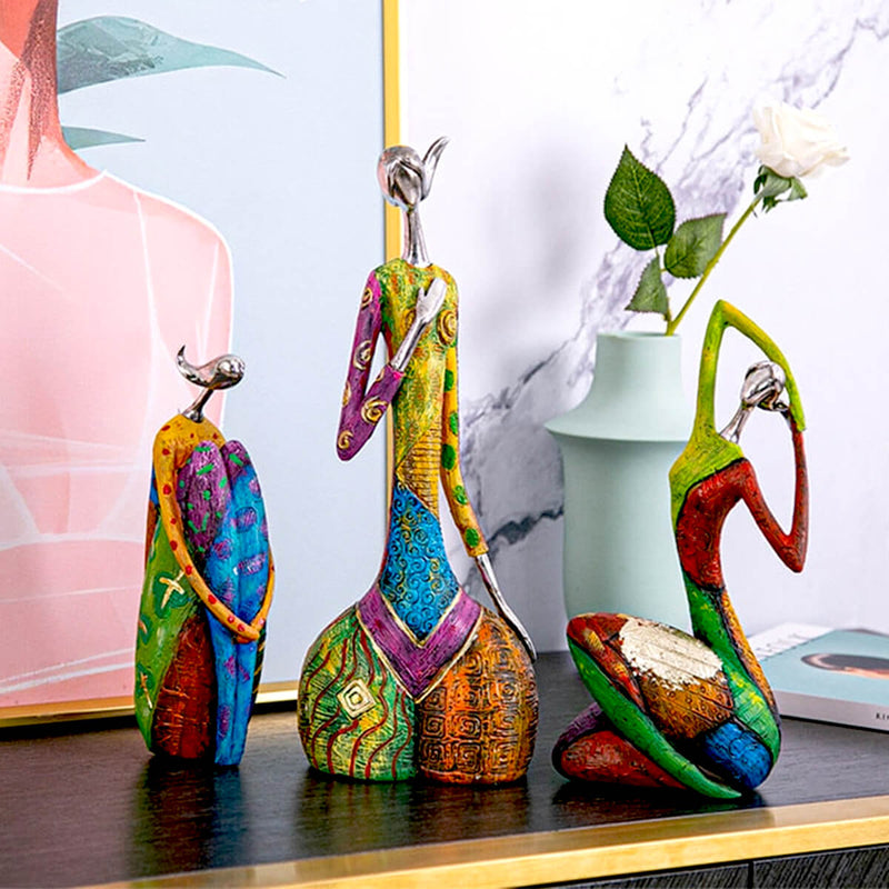 Abstract Colorful Female Statues