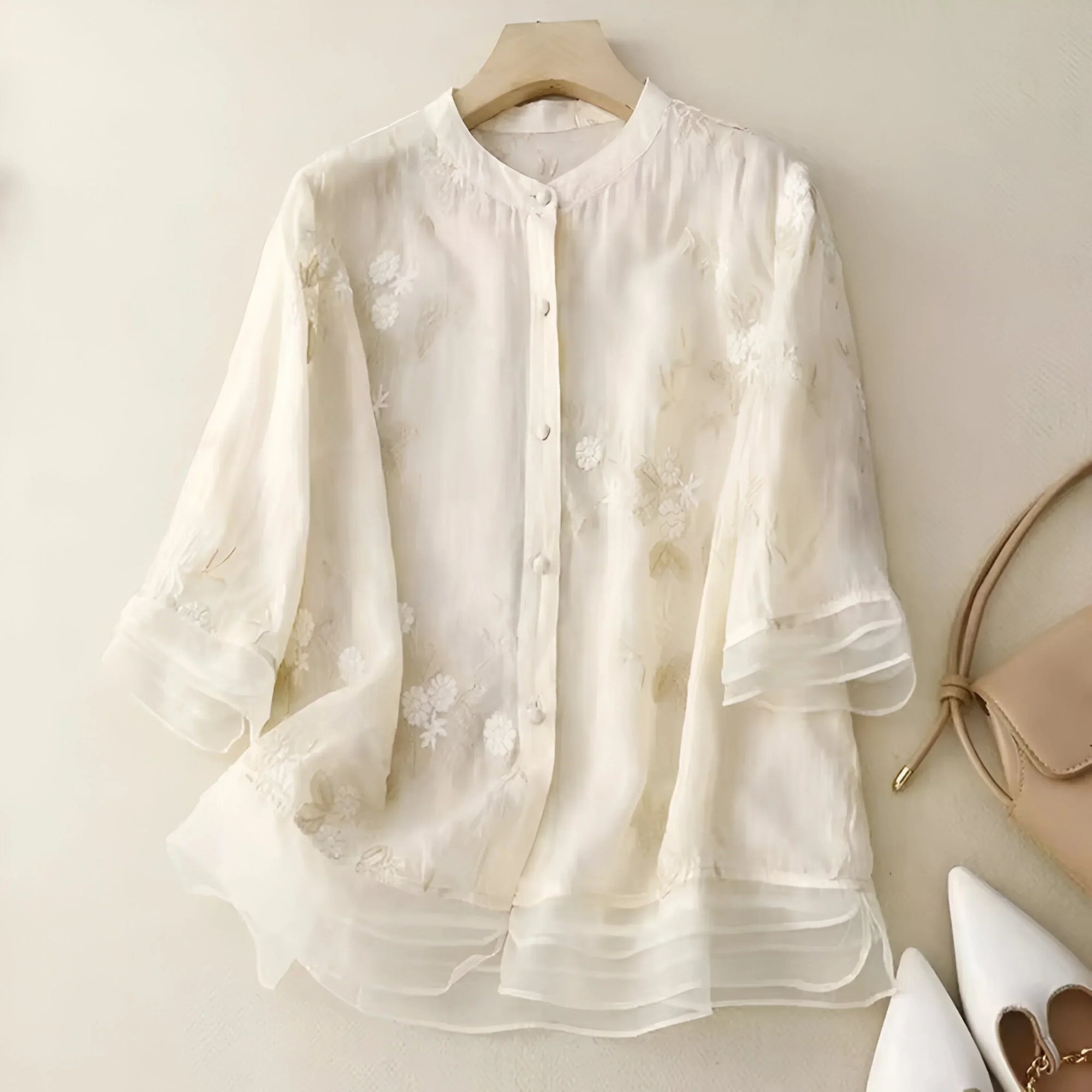 Classic Cotton Top with Intricate Embroidery