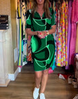 V-Neck Straight Printed Dress