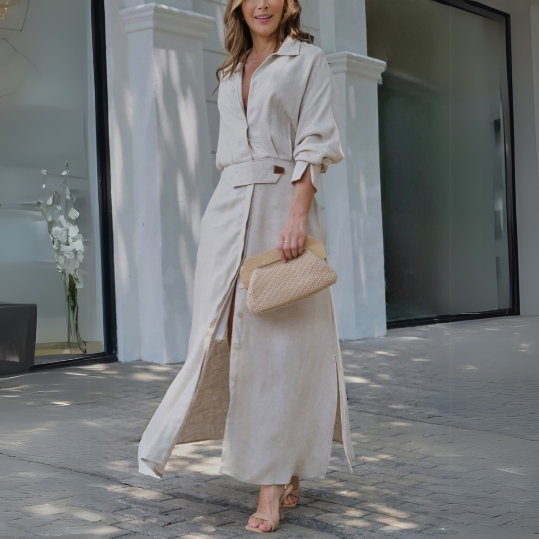 Deep V-Neck Flowy Maxi Dress