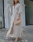 Deep V-Neck Flowy Maxi Dress