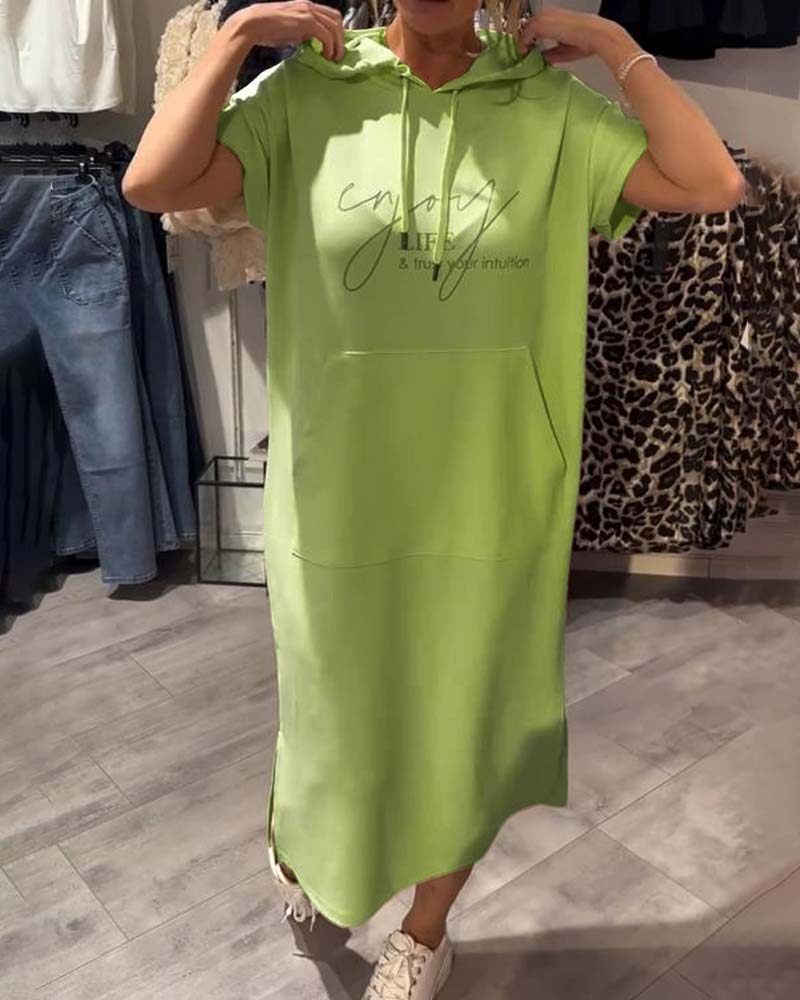 Relaxed Fit Pullover Hoodie Dress
