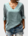 Blouse with Deep Neckline – Soft-Touch Statement Piece for Elegant Evenings or Weekend Styling