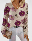 Elegant Floral Lightweight Sweater